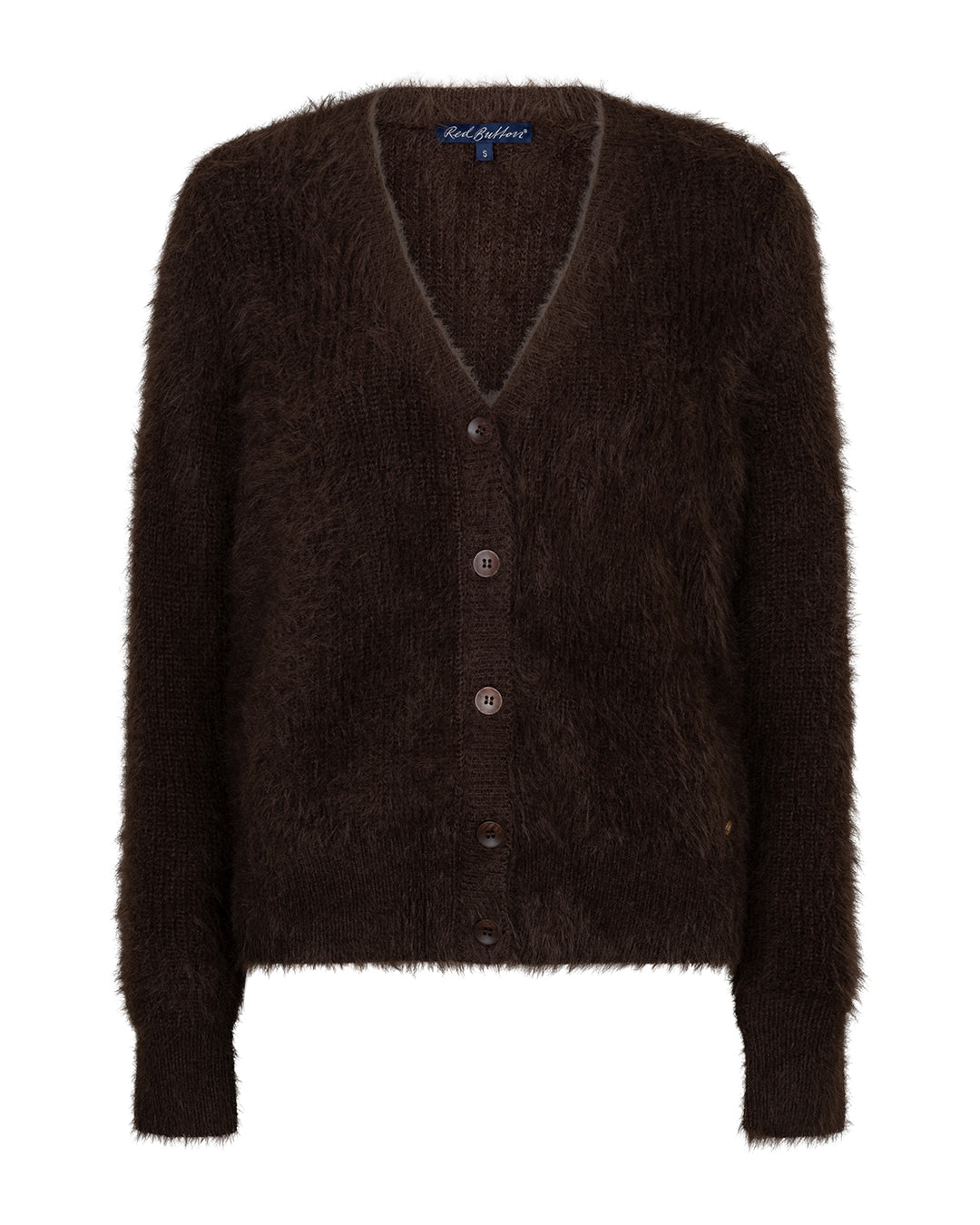 Cardigan fuzzy Espresso - Red Button