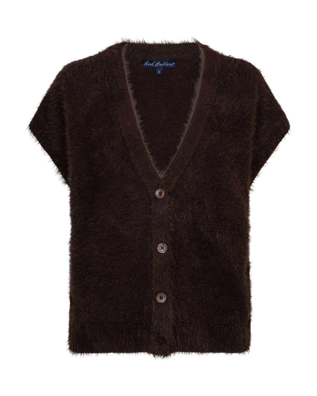 Sleeveless fuzzy Espresso - Red Button