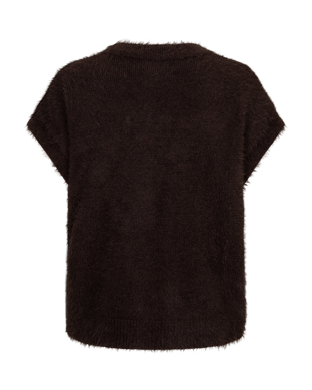 Sleeveless fuzzy Espresso - Red Button