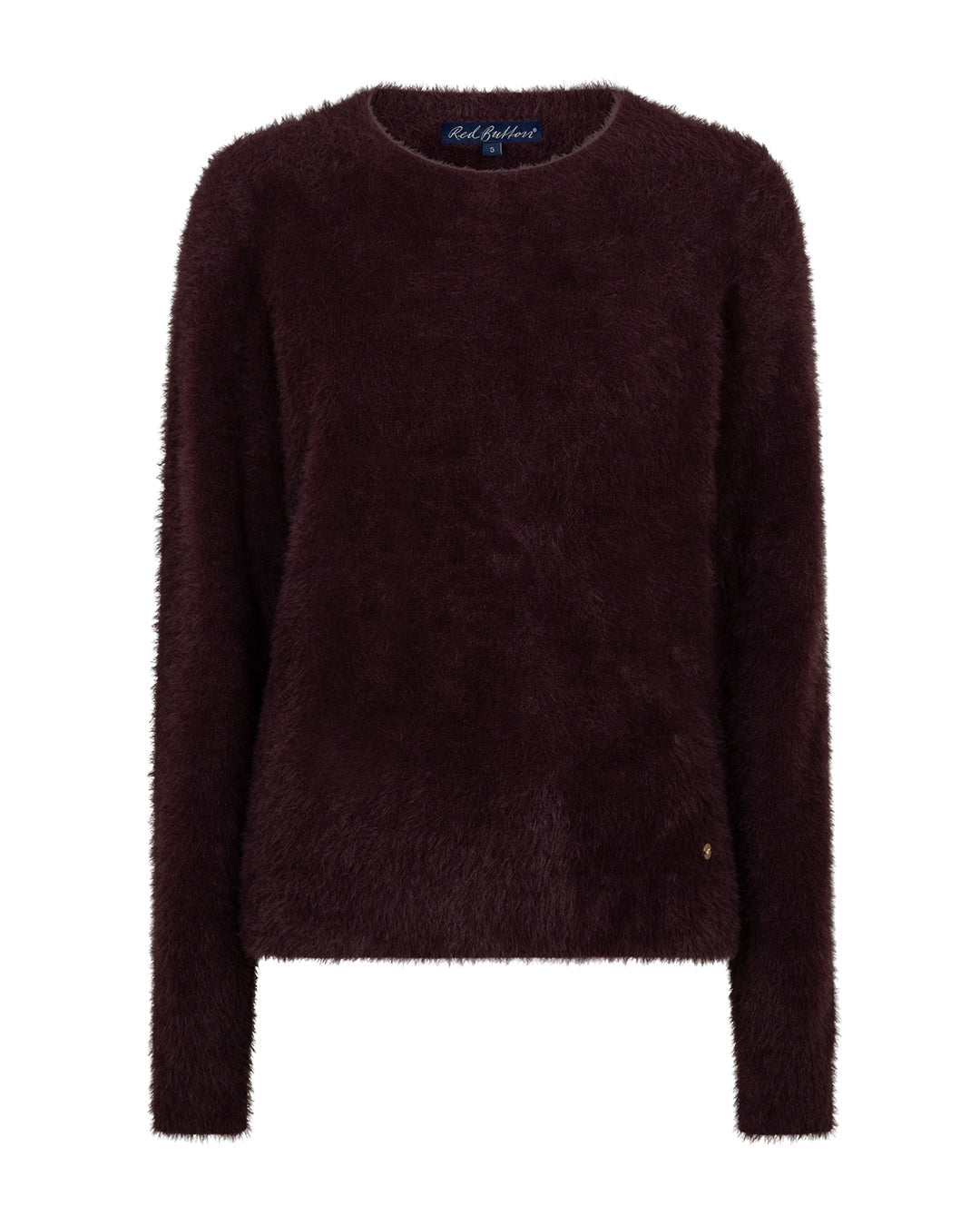 Sweet fuzzy Burgundy - Red Button