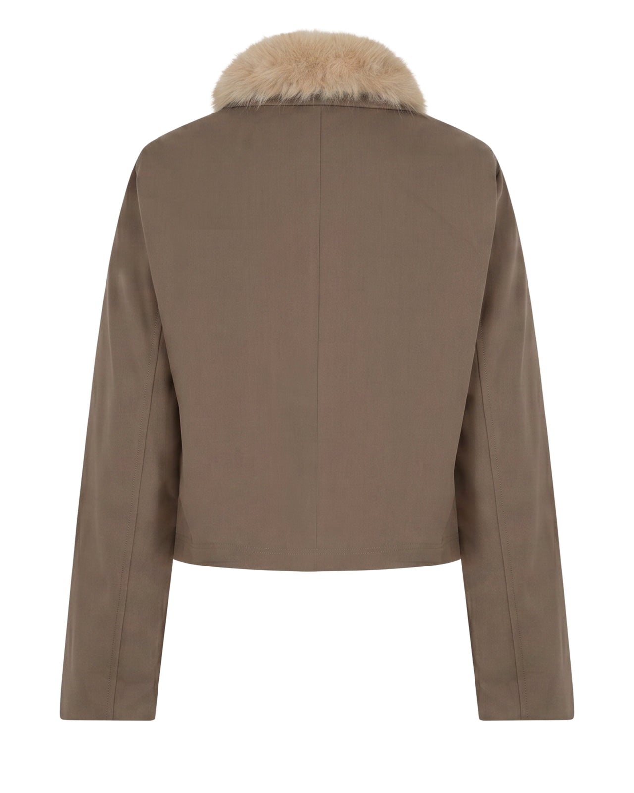 Jacket & fur collar Truffle - Red Button