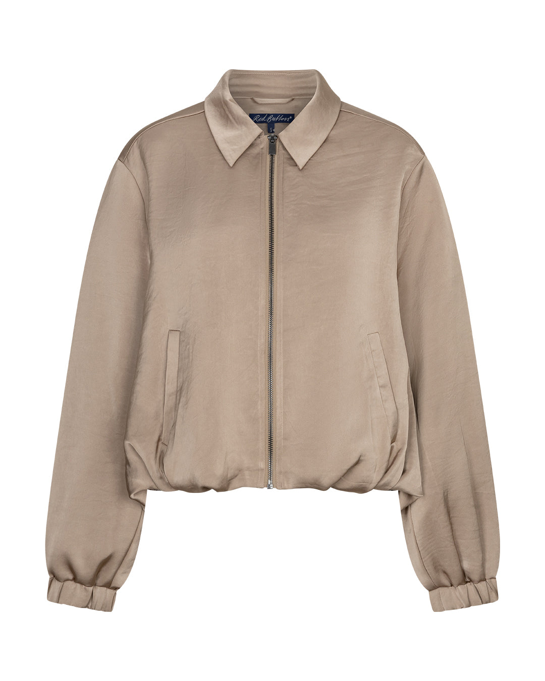Avy satin Latte - Red Button