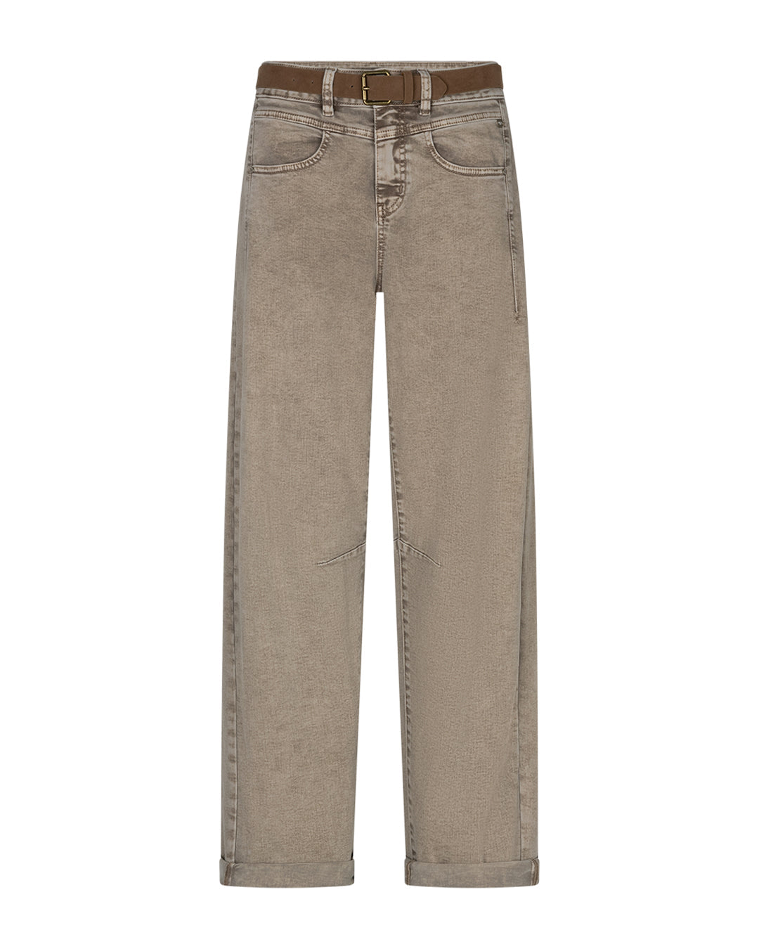 Korine & belt washed twill colors Truffle - Red Button