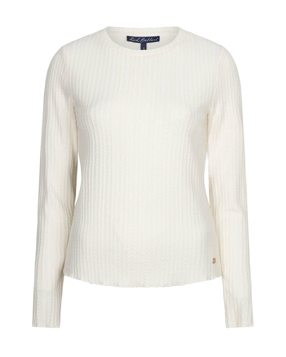 Top fine knit Offwhite-ecru - Red Button