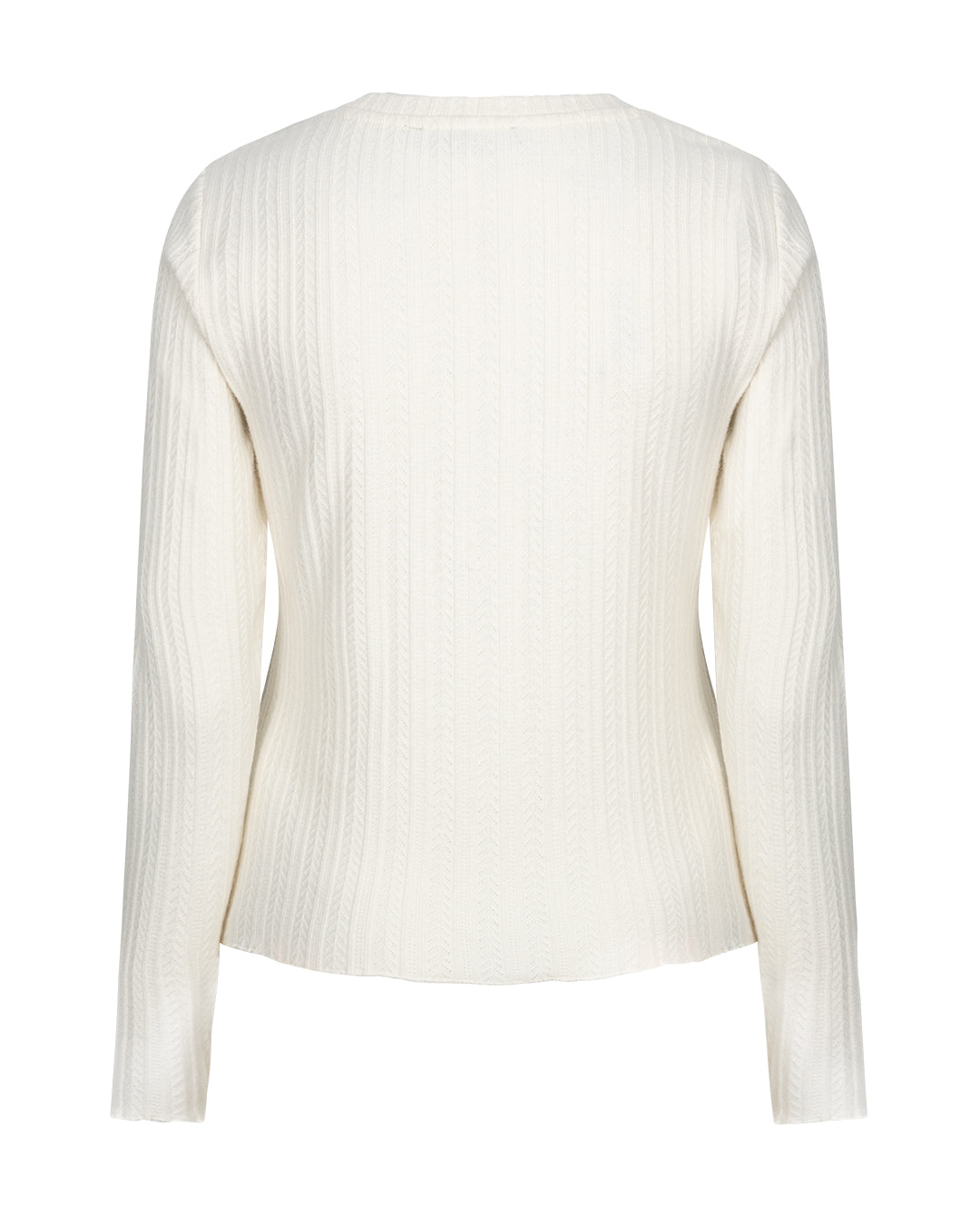 Top fine knit Offwhite-ecru - Red Button