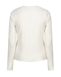 Thumbnail for Top fine knit Offwhite-ecru - Red Button