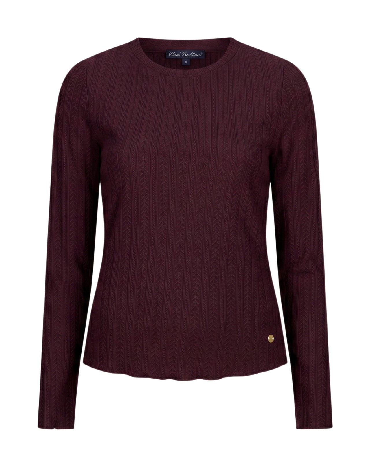 Top fine knit Burgundy - Red Button