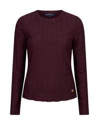Thumbnail for Top fine knit Burgundy - Red Button
