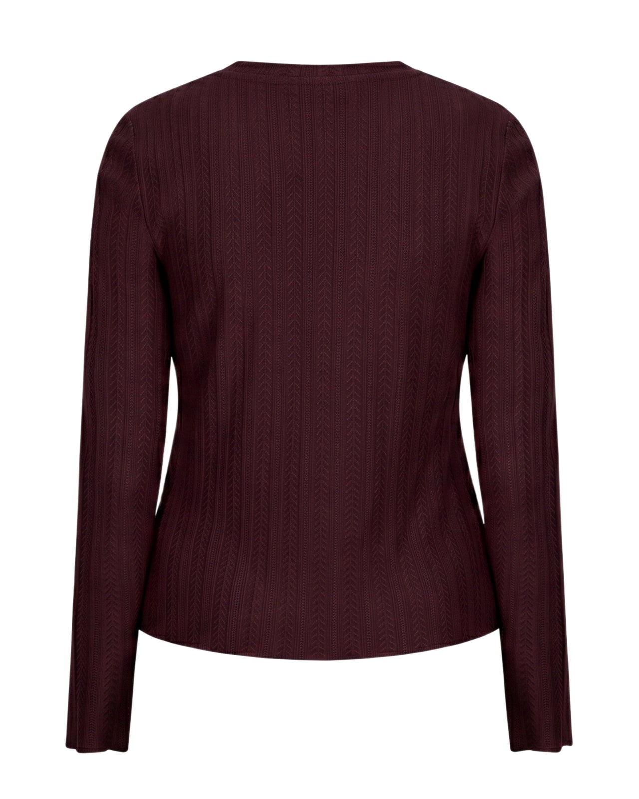 Top fine knit Burgundy - Red Button