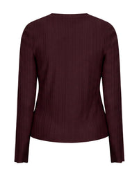 Thumbnail for Top fine knit Burgundy - Red Button