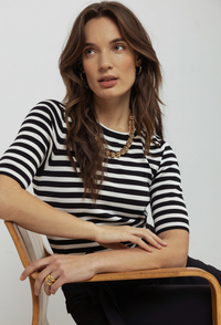 Thumbnail for Luna stripe short sleeve pullover Studio Anneloes