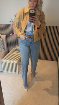 Suede jacket with fringes